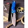 Нож складной MicroTech MCT21011FRBL MSI, Part Serrated StoneWash Blade, Blue Aluminium Handle