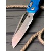 Нож складной MicroTech MCT21011FRBL MSI, Part Serrated StoneWash Blade, Blue Aluminium Handle