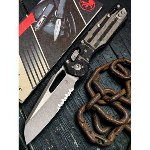 Нож складной MicroTech MCT210T11APPMFL MSI Ram-Lok, Apocalyptic Part Serrated Blade, Flag Handle Нож складной MicroTech MCT210T11APPMFL MSI Ram-Lok, Apocalyptic Part Serrated Blade, Flag Handle