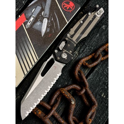 Нож складной MicroTech MCT210T12APPMFL MSI Ram-Lok, Serrated Blade, Flag Handle Нож складной MicroTech MCT210T12APPMFL MSI Ram-Lok, Serrated Blade, Flag Handle