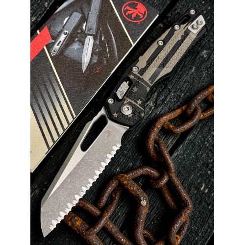 Нож складной MicroTech MCT210T12APPMFL MSI Ram-Lok, Serrated Blade, Flag Handle Нож складной MicroTech MCT210T12APPMFL MSI Ram-Lok, Serrated Blade, Flag Handle