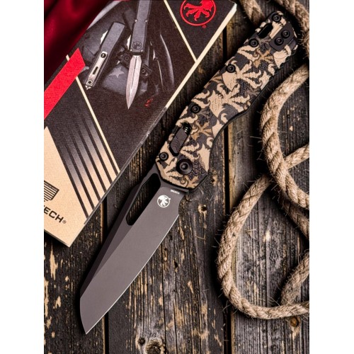 Нож складной MicroTech MCT210T1PMCWCZ4 MSI, Black Blade, Grip Claw Handle