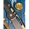 Нож закладной MicroTech MCT210T2PMBK MSI Ram-Lok, Part Serrated Black Blade