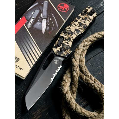 Нож складной MicroTech MCT210T2PMCWCZ4 MSI Ram-Lok, Black PartSerrated Blade, Claw Camo Handle