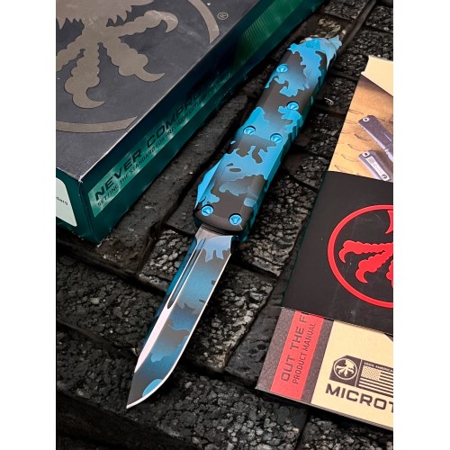 Нож складной MicroTech MCT2311TQCS Auto UTX-85, Blue Camo Handle