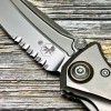 Нож складной MicroTech MCT261M8CFTI Socom Bravo Mini, M390 Bead Blasted Part Serrated Blade, Titanium Bolster, Carbon Fiber Handle