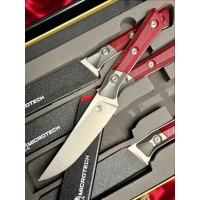 Набор ножей MicroTech MCT3600B10SETMR Steak Set, Titanium - G10 Merlot Handle Набор ножей MicroTech MCT3600B10SETMR Steak Set, Titanium - G10 Merlot Handle