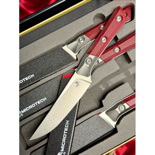 Набор ножей MicroTech MCT3600B10SETMR Steak Set, Titanium - G10 Merlot Handle