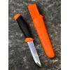 Нож Morakniv Companion F серрейтор, нержавеющая сталь, прорезиненная рукоять с оранжевыми накладкам
