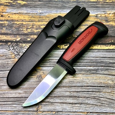 Нож Morakniv Pro C, углеродистая сталь, резиновая ручка с красной вставкой