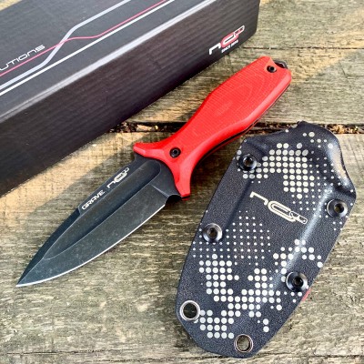 Нож N.C. Custom GRAVE, AUS 10 Blade, Red G10 Handle, Limited Edition