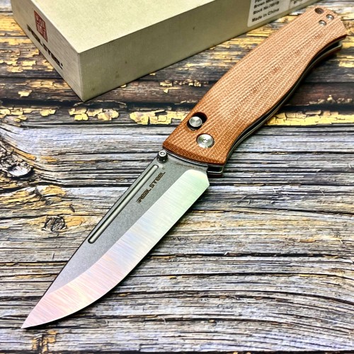 Нож складной RealSteel RS7851B Pathfinder, Brown Micarta Handle