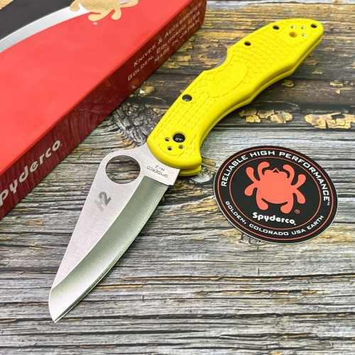 Нож складной Spyderco Salt 2, H2 Blade, Yellow FRN Handle