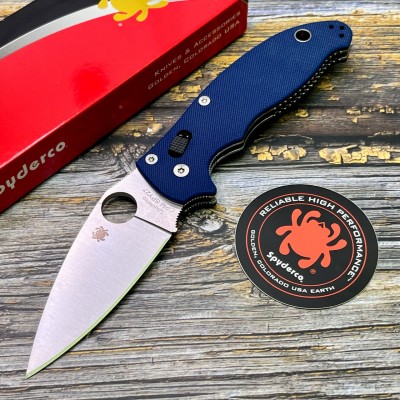 Нож складной Spyderco SC101GPCBL2 Manix 2, SPY27 Blade, Cobalt Blue G-10 Handle