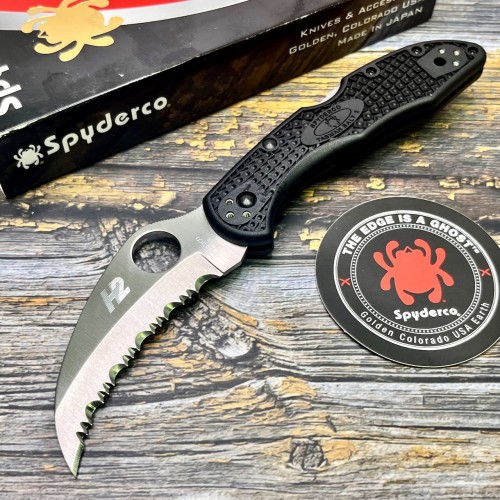 Нож складной Spyderco SC106SBK2 Tasman Salt 2, H-1 Serrated Blade