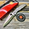 Нож складной Spyderco Endura 4, Stainless Steel Handle, Full Serrated Edge