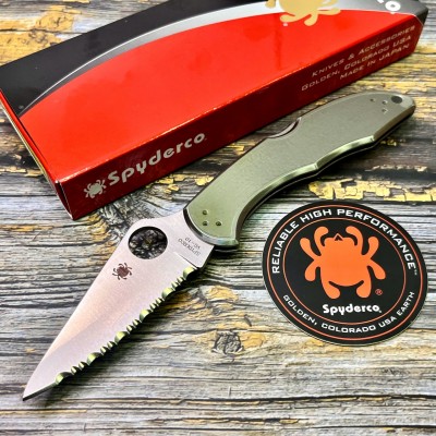 Нож складной Spyderco SC11S Delica 4, Serrated Blade, Stainless Steel Handle