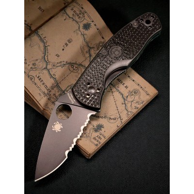 Нож складной Spyderco SC136PSBBK Persistence, Black Part Serrated Blade Нож складной Spyderco SC136PSBBK Persistence, Black Part Serrated Blade