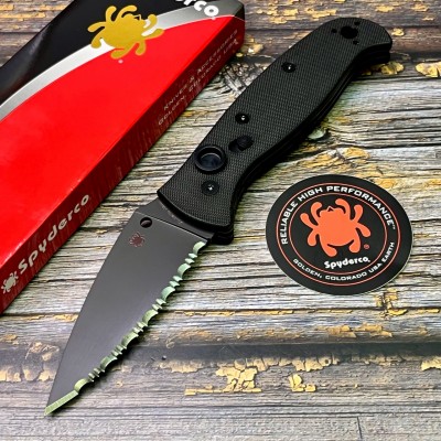 Нож складной Spyderco SC165GSBBK2 Autonomy, Black Serrated Blade