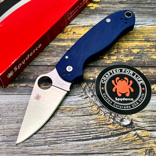 Нож складной Spyderco SC223GPCBL Para-Military 3, SPY27 Blade, Cobalt Blue G10 Handle