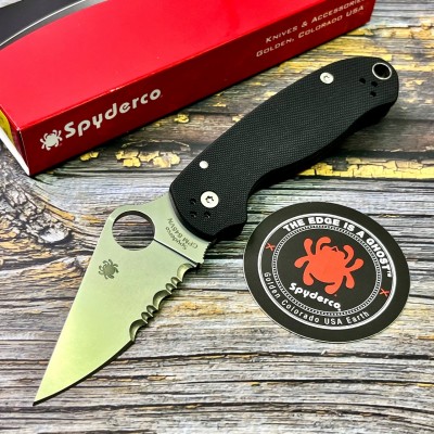 Нож складной Spyderco SC223GPS  Para-Military 3, Part Serrated Blade