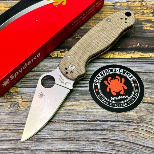 Нож складной Spyderco SC223MPCW Para-Military 3, Brown Canvas Micarta Handle