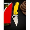 Нож складной Spyderco SC223SYL Para-Military 3 Salt, MagnaCut Serrated Blade, Yellow Handle