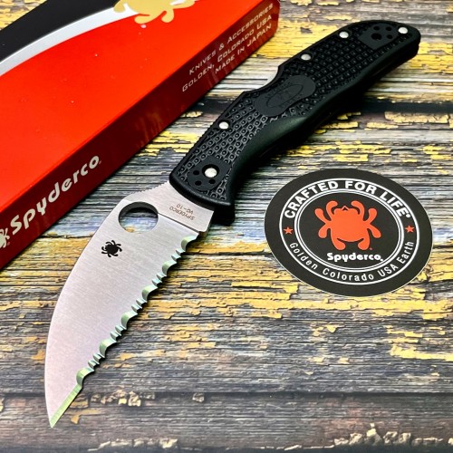 Нож складной Spyderco SC243FSWCBK Endela, Serrated Wharncliffe Blade