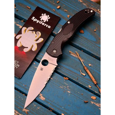 Нож складной Spyderco SC244PSBK Native Chief, PartSerrated Blade, FRN Handle