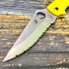 Нож складной Spyderco SC258SYL Stretch 2 XL, H2 Serrated Blade, Yellow Handle