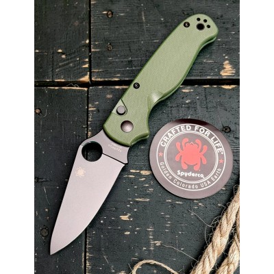 Нож складной Spyderco SC275GPGRBK ButtonUp, Black Blade, OD Green G10 Handle Нож складной Spyderco SC275GPGRBK ButtonUp, Black Blade, OD Green G10 Handle