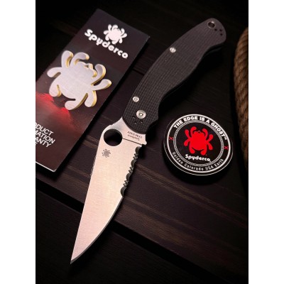 Нож складной Spyderco SC36GPS2 Military 2, Part Serrated Blade, Black G10 Handle