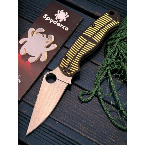 Нож складной Spyderco SC81GBKYLMCP2 Para Military 2 SALT, CPM MagnaCut Blade, Black - Yellow Handle