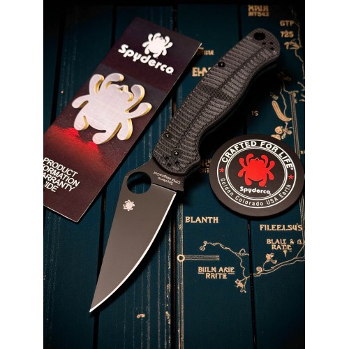 Нож складной Spyderco SC81GMCBKP2 Para Military 2 Salt, Black MagnaCut Blade, Black Handle Нож складной Spyderco SC81GMCBKP2 Para Military 2 Salt, Black MagnaCut Blade, Black Handle