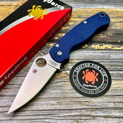 Нож складной Spyderco SC81GPCBL2 Para Military 2, Cobalt Blue Handle