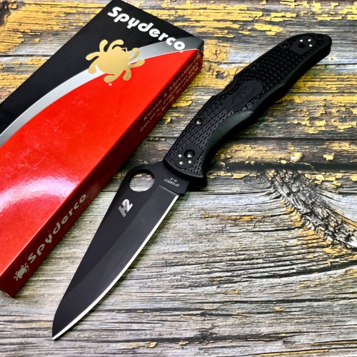 Нож складной Spyderco SC91PBBK2 Pacific Salt 2, H2 Black Blade, Black Handle