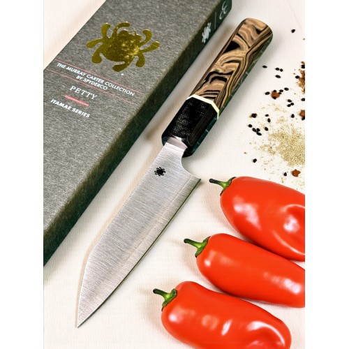 Нож кухонный Spyderco SCK15GPBNBK Itamae Petty Paring, Burl G10 Handle Нож кухонный Spyderco SCK15GPBNBK Itamae Petty Paring, Burl G10 Handle