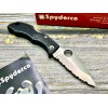 Нож складной Spyderco SCLBKS3 Ladybug 3, Serrated Blade, Black Handle