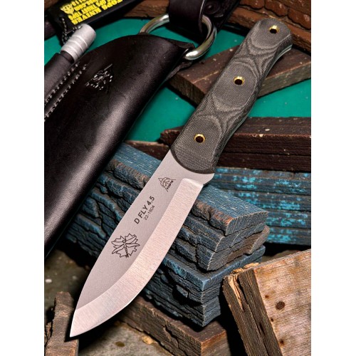 Нож TOPS TPDFLY45 D Fly 4.5, Black Canvas Micarta Handle