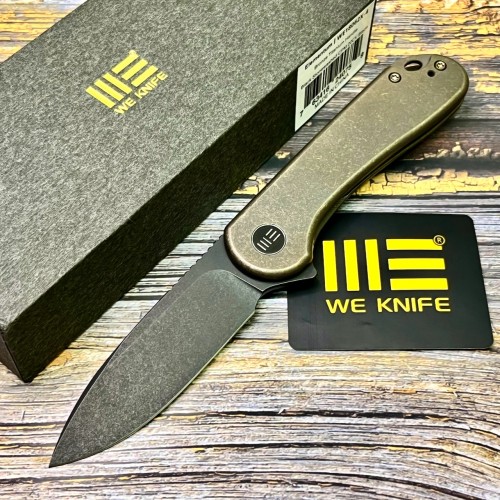 Нож складной WeKnife WE18062X-4 Elementum, CPM-20CV BlackWash Blade, Bronze Titanium Handle
