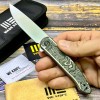 Нож складной WeKnife WE20043-1 Smooth Sentinel, CPM-20CV StoneWash blade, Gray Titanium - Marble Carbon Handle