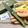 Нож складной WeKnife WE20043-4 Smooth Sentinel, CPM-20CV BlackWash Blade, Black Titanium with Green Micarta Handle