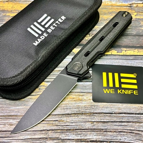 Нож складной WeKnife WE22026-1 Navo, Black Blade, Black Micarta Handle