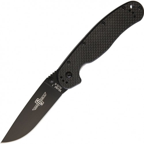 Нож складной Ontario Rat I Folder, Black Blade, Carbon Fiber/G10 Handles