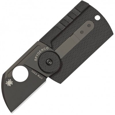 Нож складной Spyderco Dog Tag, S30V Black Blade, Carbon Fiber Handle