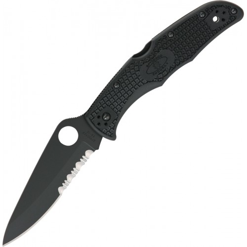Нож складной Spyderco SC10PSBBK Endura 4, Black Part Serrated Blade