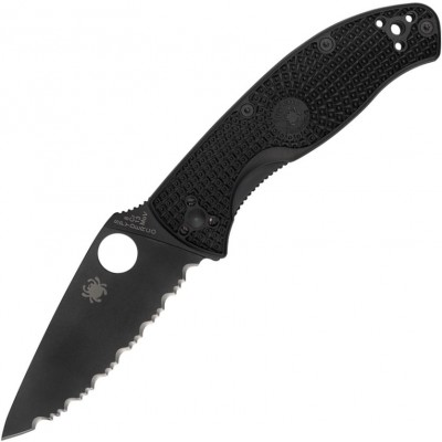 Нож складной Spyderco Tenacious, Black Serrated Blade