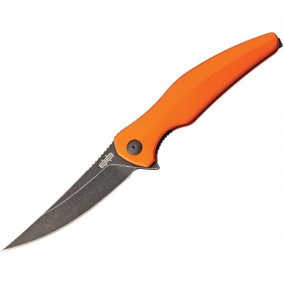 Нож складной Brous Blades Sniper Flipper 3.75" D2 Black Acid Stonewash Blade, Orange Aluminum Handles