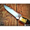 Нож складной Buck 110, Folding Hunter, Woodgrain Handle, Leather Sheath