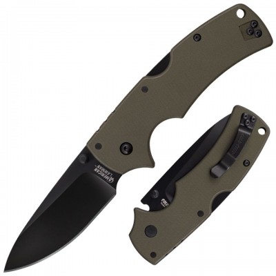 Нож складной Cold Steel American Lawman, CTS-XHP Plain Blade, Green G-10 Handle